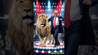 President Donald Trump and lion perform on Americas Got Talent Stage [upl. by Arobed170]