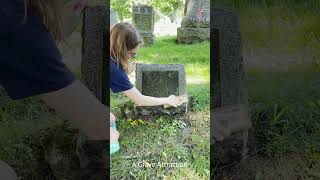 Cleaning Herbert Birchs Headstone cemeteries [upl. by Dnalhsa]