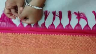 How to make Saree Kuchu  tassels Design using pattu saree  Saree Pallu Knots Design [upl. by Teressa]