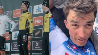 Omloop Het Nieuwsblad 2024  Jan Tratnik et Visma trop forts Julian Alaphilippe malheureux [upl. by Eblehs959]