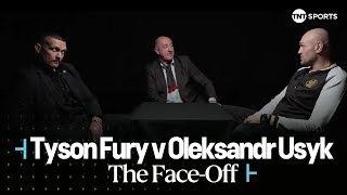 FACE OFF 👀 Tyson Fury amp Oleksandr Usyk Before Unification Fight Postponement 🍿🥊 FuryUsyk 🇸🇦 [upl. by Leslee]