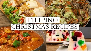 FILIPINO CHRISTMAS RECIPES  Lumpiang Sariwa  Beef Caldereta  Pancit Bihon  Cathedral Window [upl. by Eilime674]