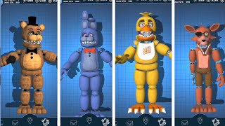 FNAF AR P3D Unwithered Animatronics Jumpscare Workshop Animação [upl. by Mochun]