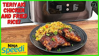 NINJA SPEEDI TERIYAKI CHICKEN AND FRIED RICE  Ninja Speedi Rapid Cooker and Air Fryer Recipe [upl. by Yun]