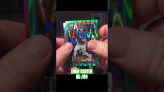 🟢EVAN CARTER RC GREEN RAY WAVE 99 Baseball Card Pull 2024 TOPPS CHROME👈🟢 [upl. by Enert155]