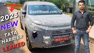 2023 TATA HARRIER PETROL LEAKED Before LAUNCH – LED Bar at FRONT New FRONT and REAR LOOKS [upl. by Adiaroz]