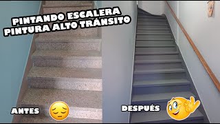 Increíble resultado Pintar escalera con pintura de alto tránsito para pisos Transformación épica [upl. by Gorlicki]