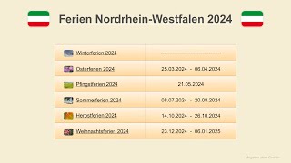 Ferien Nordrhein Westfalen 2024 [upl. by Yole]