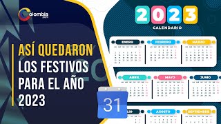 Calendario de días festivos 2023 en Colombia [upl. by Houser]