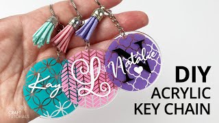 ACRYLIC KEYCHAIN TUTORIAL DIY  Vinyl on Acrylic Keychains  DIY Craft Tutorials [upl. by Vandervelde116]