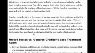 Nonbusiness Bad Debts and US vs Generes [upl. by Takashi985]