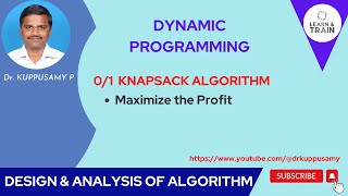 35 01 Knapsack Problem Using Dynamic Programming [upl. by Nnaecarg247]