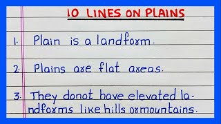 Few Lines on Plains  10 Lines on Plains  in English [upl. by Haimrej863]