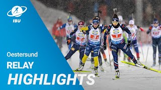 World Cup 2324 Oestersund Women Relay Highlights [upl. by Nahej]