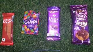 satisfying video Asmr chocolate dairy milk and kitkat chocolate dairy milk lolly gems chocolate [upl. by Aranaj]