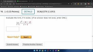 Calculus 1  HW1 Q16  23013  WebAssign [upl. by Pepper853]