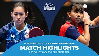 Chen MinHsin vs Syndrela Das  U15 GSQF  ITTF World Youth Championships 2024 [upl. by Slaohcin]