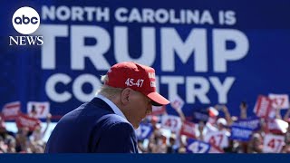 Trump hits campaign trail in North Carolina amid GOP candidate controversy [upl. by Ardnal]