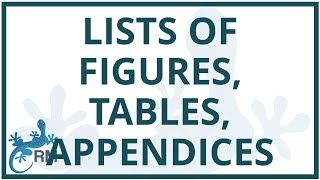 Format a Word Document Part 2 List of Figures Tables Appendices [upl. by Hamnet]