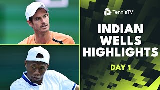 Murray Battles Goffin Eubanks Giron Kokkinakis in Action  Indian Wells 2024 Day 1 Highlights [upl. by Wilen812]