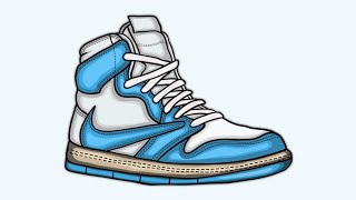 Draw Jordan shoe easy Air Jordan miltondrawings [upl. by Kimberli]