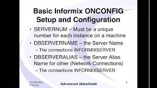 Informix Best Practices Webcast on Configuration ONCONFIG part 2 [upl. by Ami]