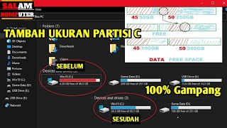 Cara Menambah Kapasitas Local Disk C dan D Dengan Mini Tools Partition Wizard [upl. by Atnomed]