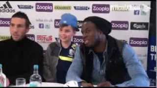 Victor Anichebe is a big hit with one young Baggie amp gives fashion tips to another [upl. by Aydne]