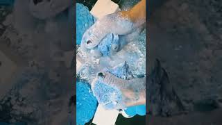 Buttery gym chalk crushing by Crunchicrunch💙 asmr satisfying youtubeshorts viralvideo [upl. by Enovahs]