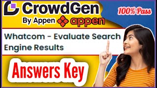 Appen Whatcom Project Answer key Crowdgen Test Qualification 2024  Whatcom [upl. by Jeffries]