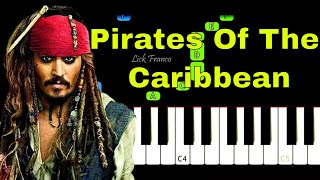 Pirates Of The Caribbean Easy Piano Tutorial [upl. by Samuella142]