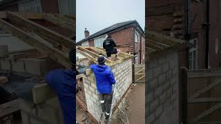 Pitched roof 🪚⚒️ carpenter carpentry joinery timberframe roofing roof diy joiner builders [upl. by Lanta]