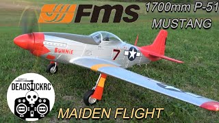 FMS 1700mm P 51 MUSTANG MAIDEN FLIGHT [upl. by Zosema134]