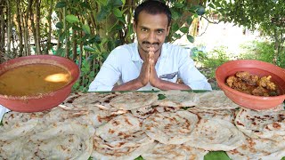 UNLIMITED PAROTTA EATING CHALLENGE CHICKEN GRAVEY WITH MUTTON GRAVEY  INDIAN MUKBANG [upl. by Hawker]