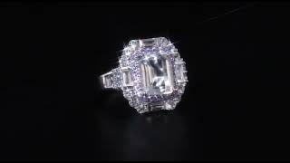 Petalite Tanzanite amp White Topaz Double Halo Ring in Rhodium over Sterling Silver 530ctw [upl. by Dickman]