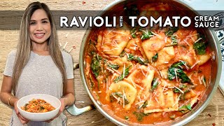 STORE BOUGHT RAVIOLI WITH HOMEMADE TOMATO CREAM SAUCE  Easy Weeknight Ravioli That Tastes Gourmet [upl. by Onitrof476]