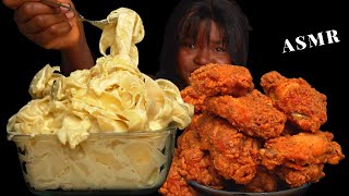 ASMR CHICKEN WINGS amp ALFREDO CREAMY PASTA MUKBANG Talking Sticky Eating Sounds Vikky ASMR [upl. by Carline]