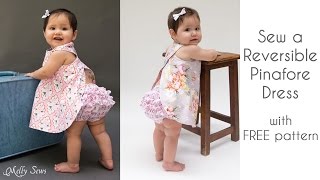 How to Sew a Criss Cross Pinafore Baby Girl Dress [upl. by Nurat]