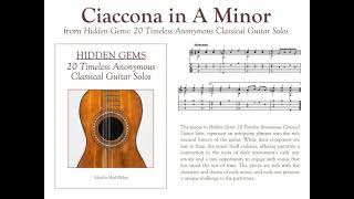 Ciaccona in A Minor solo classical guitar [upl. by Enelia]