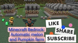 How to make an automatic pumpkin and melon farm for Minecraft Bedrock  AB471 [upl. by Georgiana]