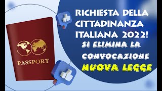 Cittadinanza Italiana si elimina la convocazione 2022 [upl. by Ashton351]