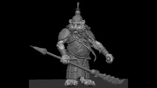 Chinese Panda Warrior Character Digital Sculpture Time Lapse in ZBrush [upl. by Ciri]