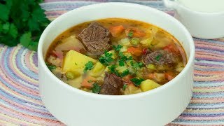 Zuppa di manzo e verdure molto gustosa ed aromatica SaporitoTV [upl. by Elburr151]