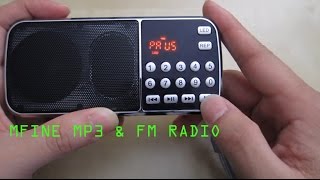 Mfine Multifunctional MP3 Player and FM Radio Review [upl. by Janie37]