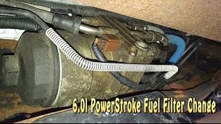 How to Change a Ford F250 60l Powerstroke Diesel Fuel Filter [upl. by Gaspard252]