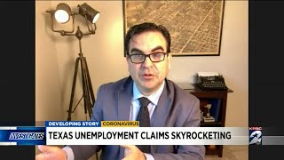 Texas unemployment claims skyrocketing [upl. by Ymaj670]