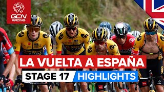 A Jumbo Battle On The Angliru  Vuelta A España 2023 Highlights  Stage 17 [upl. by Drusus]