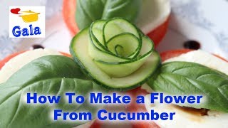 How to Make Flower From Cucumber Easy and Impressive Garnish [upl. by Arised]