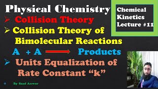 Collision Theory Bimolecular Collision Theory  Units Equalization Physical ChemistrySaad [upl. by Uzia]