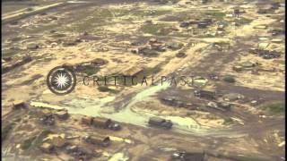 Aerial view 25th Infantry Base Division Base Camp at Cu Chi South Vietnam HD Stock Footage [upl. by Covell]